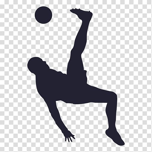 Football player Sport Kick, playing soccer silhouette figures material transparent background PNG clipart