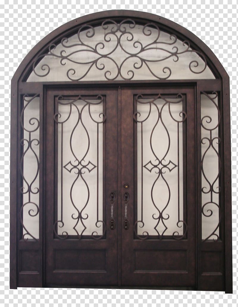 Door Sidelight Transom Arch Facade, double door transparent background PNG clipart