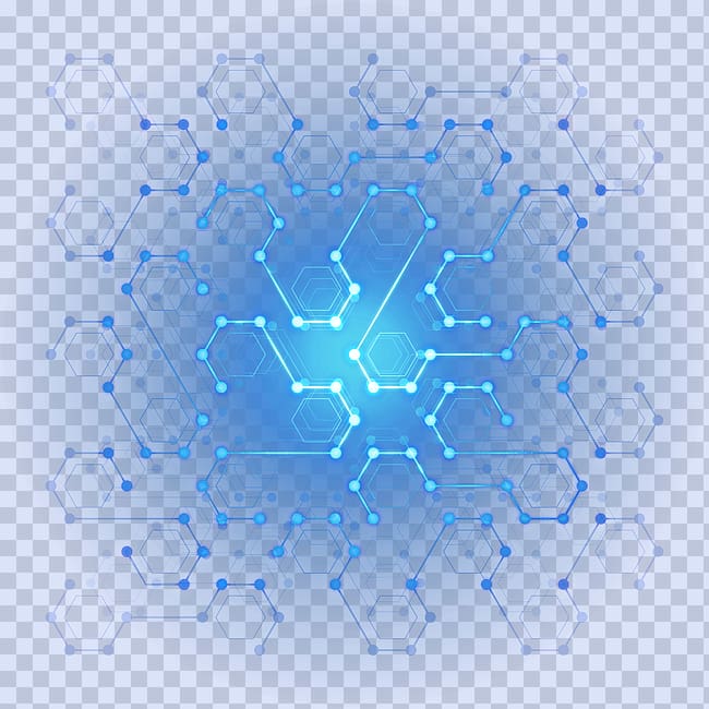 Poster Designer , Digital Technology Digital hexagon light effect, blue and teal illustration transparent background PNG clipart