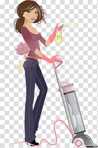 woman using vacuum cleaner illustration, Maid service Cleaner Housekeeping Cleaning, others transparent background PNG clipart