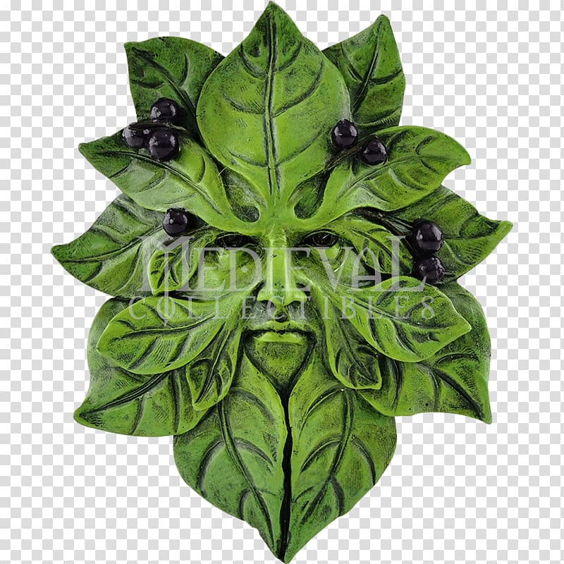 Leaf Green Man Face Statue Commemorative plaque, Leaf transparent background PNG clipart