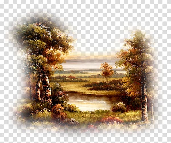 Landscape Watercolor painting Autumn leaf color, painting transparent background PNG clipart