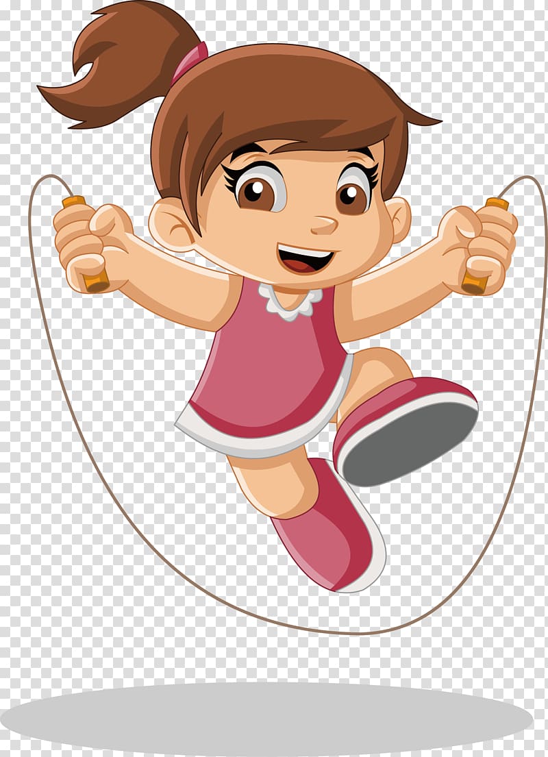 girl playing jump rope illustration, Cartoon Play Female Illustration, Skipping little girl transparent background PNG clipart