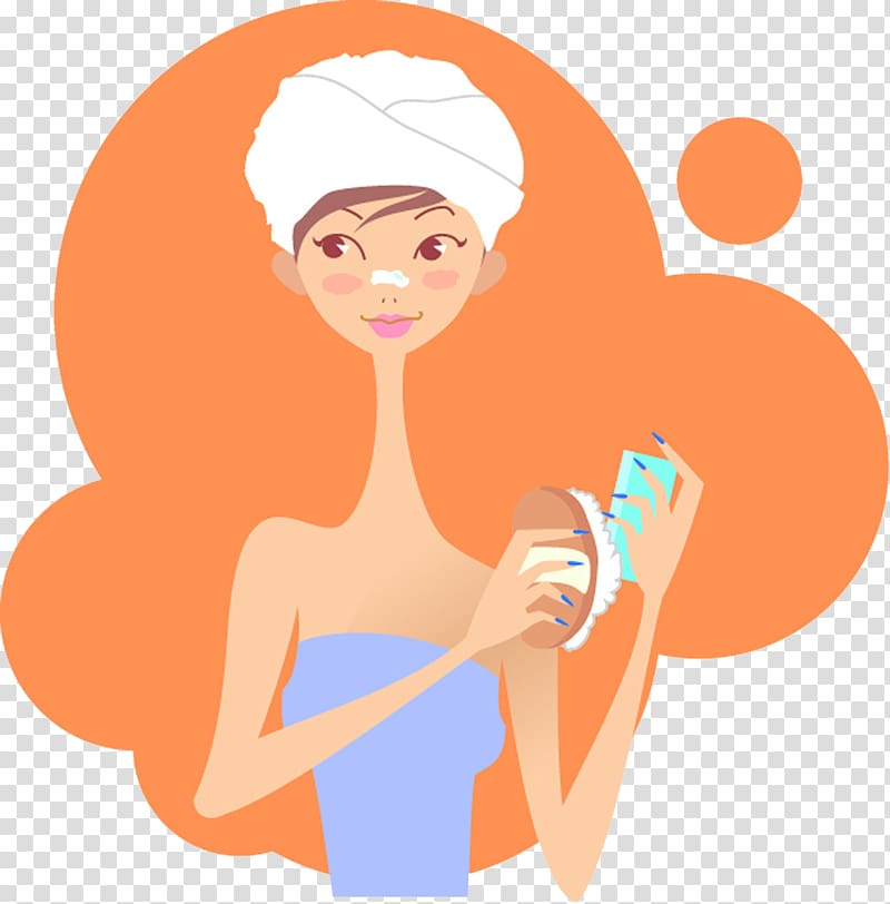 Bathing Beauty, Girl wearing a white shower cap transparent background PNG clipart