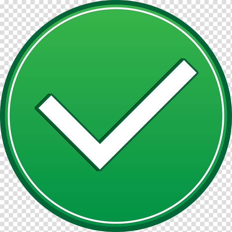 Check mark , Green road Sign transparent background PNG clipart