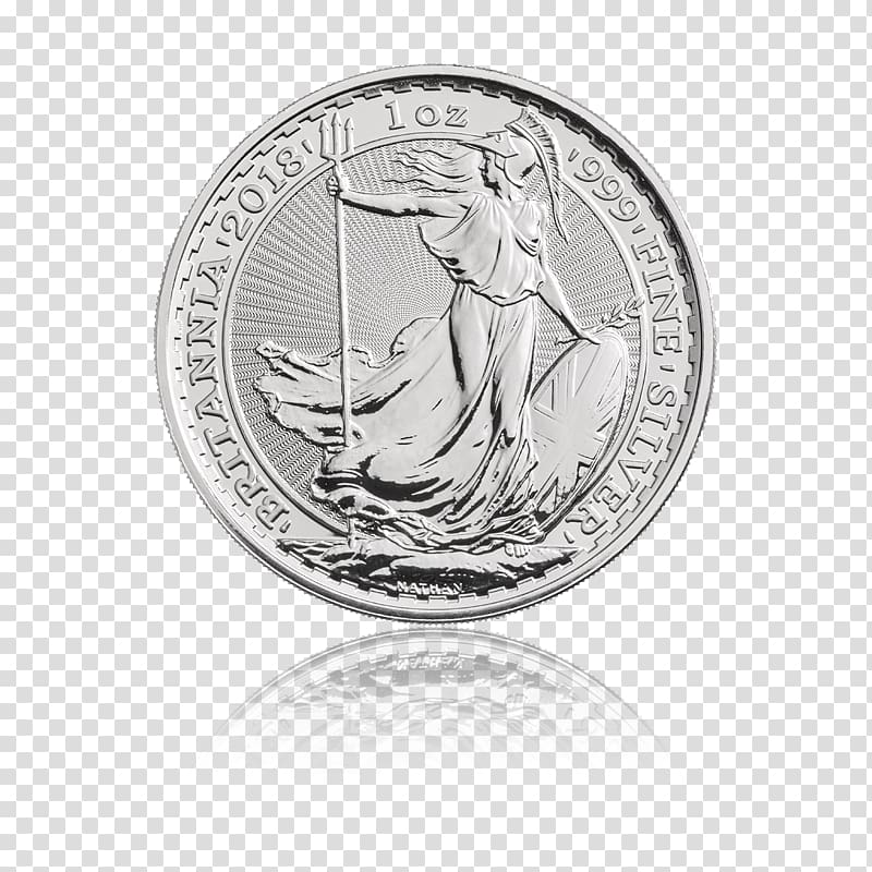 Royal Mint Britannia Bullion coin Silver coin, silver transparent background PNG clipart