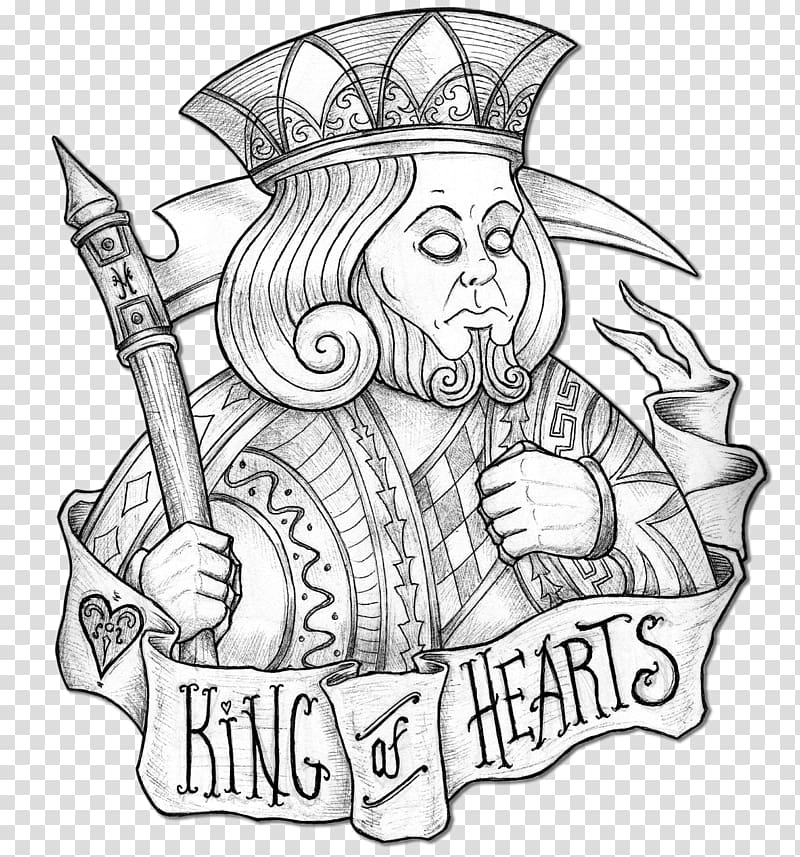 Drawing King Playing card Line art , King cards transparent background PNG clipart