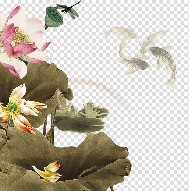 China Chinese painting u4e0eu73a5u697cu9876u7ea7u7ca4u83dcu9910u5385 Nelumbo nucifera, Hand-painted lotus Lotus Lotus transparent background PNG clipart