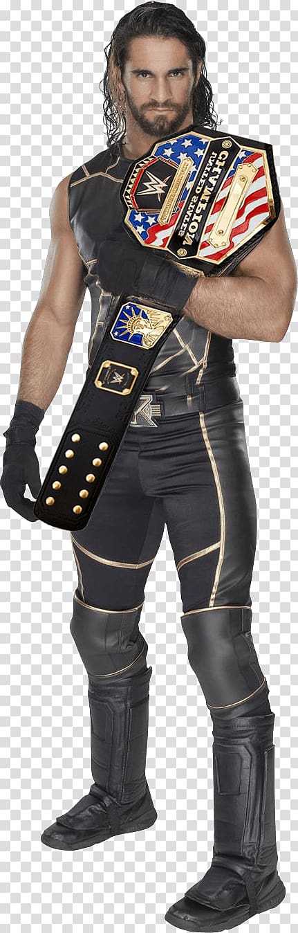 Seth Rollins holding WWE US Championship belt, Seth Rollins Belt Shoulder transparent background PNG clipart