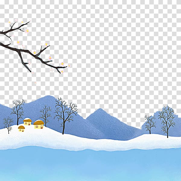 , Beautiful snow scene transparent background PNG clipart