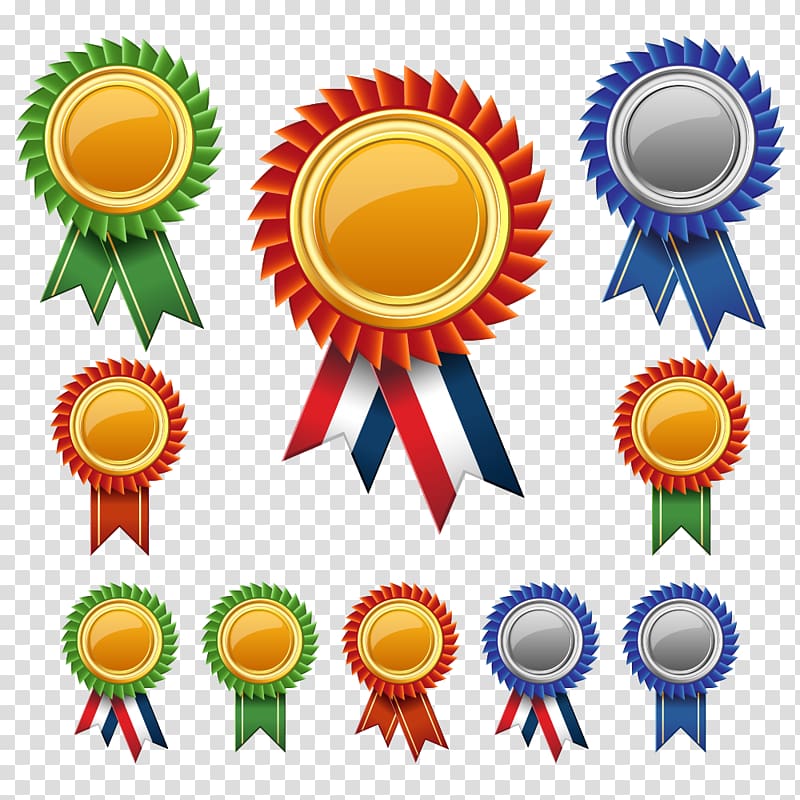 ribbon illustration lot, Badge Euclidean , prize transparent background PNG clipart