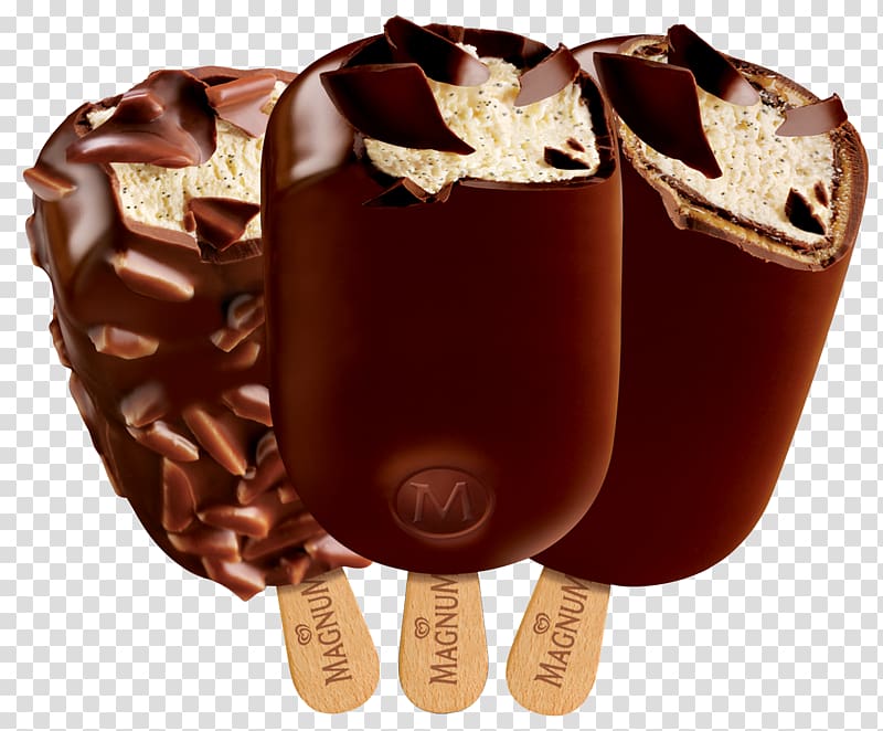 three Magnum ice creams, Ice Cream Cones Magnum Ice cream bar, Ice Cream transparent background PNG clipart