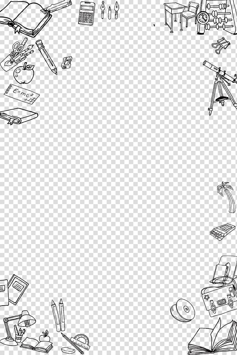 hand painted black and white shading tool education activities transparent background PNG clipart