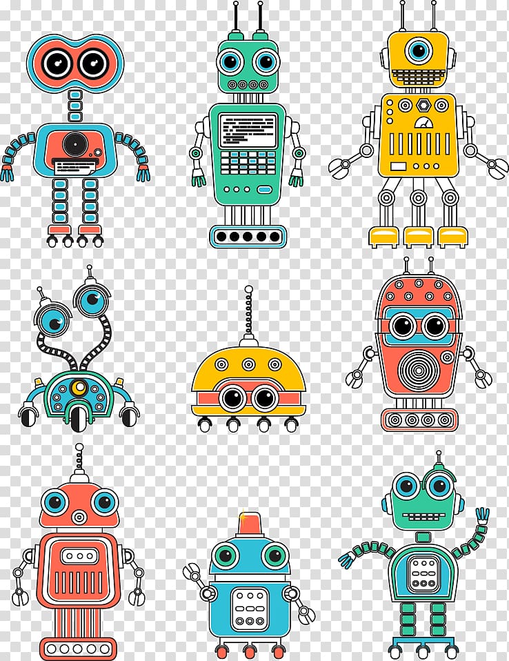 Find Difference Game Cartoon Robot Illustration, Color Robot transparent background PNG clipart