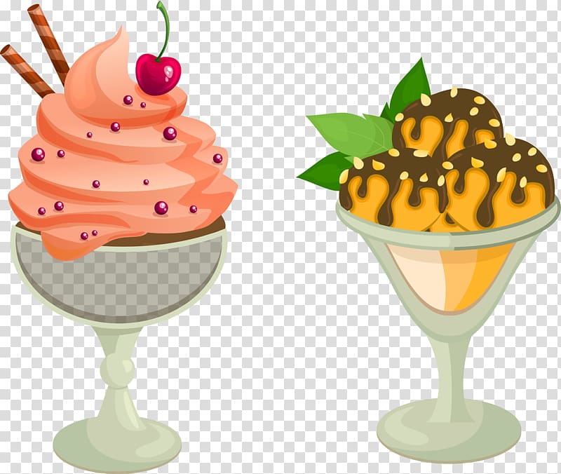 Ice cream cone Milkshake Sundae, hand painted ice cream transparent background PNG clipart