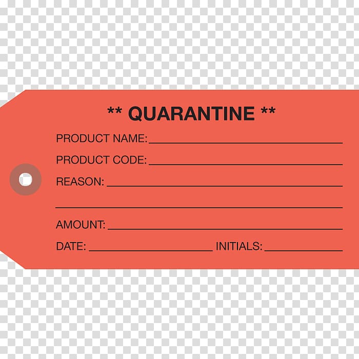 Label Paper Brand Quality control, Quarantine transparent background PNG clipart