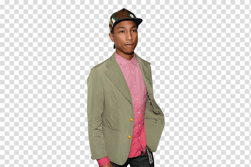 man wearing green coat, Pharrell Williams Cap transparent background PNG clipart