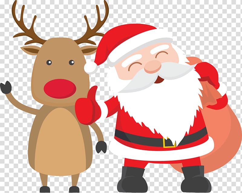 Santa Claus Reindeer Father Christmas Child, Santa Claus with elk transparent background PNG clipart