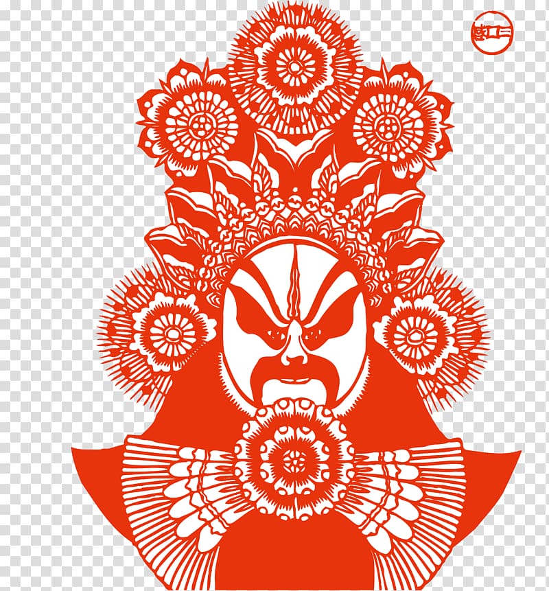 Budaya Tionghoa Chinese paper cutting Peking opera Art, Facebook transparent background PNG clipart