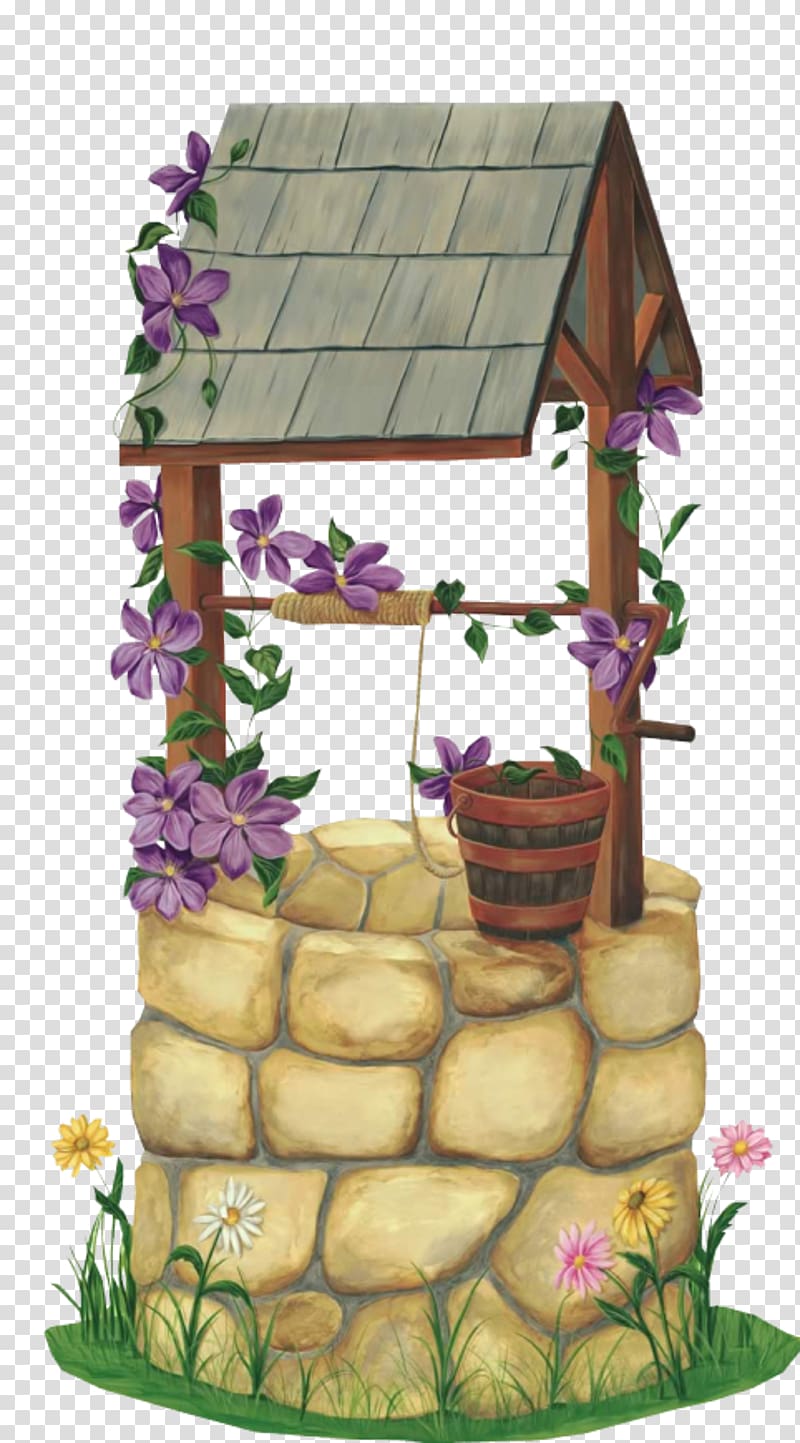 grey and brown deep well illustration, Wishing well Water well , well transparent background PNG clipart