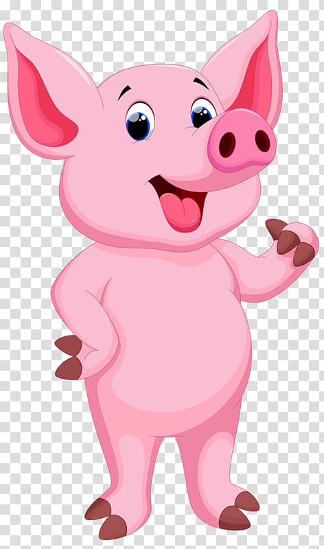 pig illustration, Pig Drawing Illustration, Pink pig transparent background PNG clipart