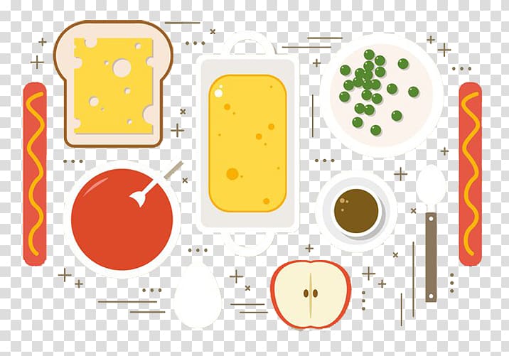 Euclidean Food Illustration, Toast with tomato sauce sausage transparent background PNG clipart