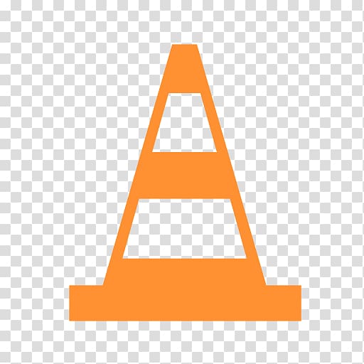 orange traffic cone , triangle text brand, Media vlc transparent background PNG clipart
