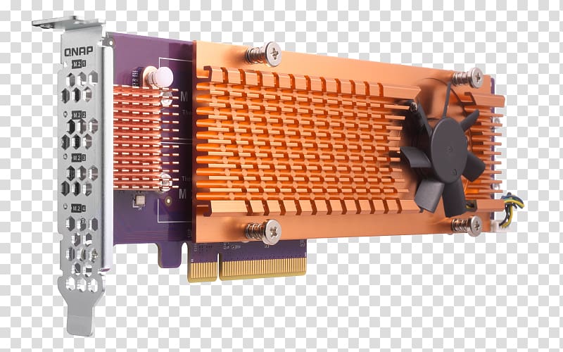 QNAP QM2 Internal M.2 QM2-2P-384 PCI Express Dual M.2 22110/2280 PCIe SSD Expansion Card QNAP QM2-2P NVM Express, expansion slots transparent background PNG clipart