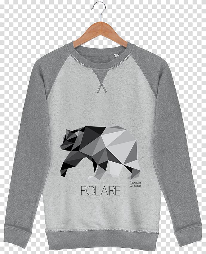 T-shirt Bluza Sleeve Collar Sweater, gray origami transparent background PNG clipart