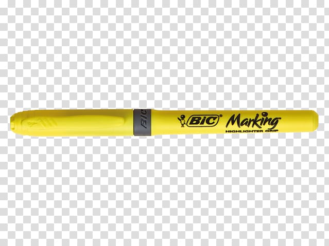 Bic Marker pen Yellow Highlighter, pen transparent background PNG clipart