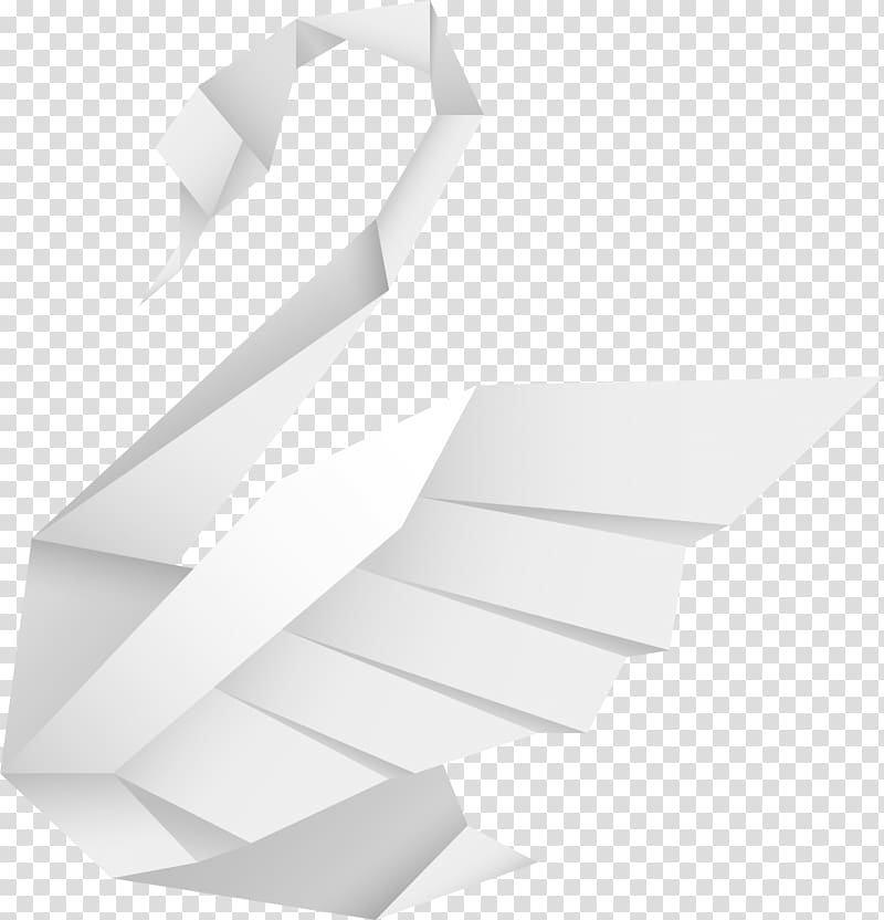 Cygnini Paper White Origami, swan transparent background PNG clipart