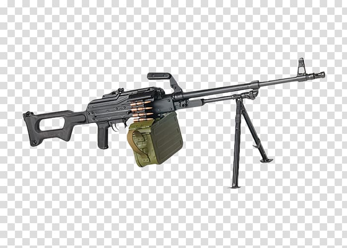 Izhmash PK machine gun Firearm 7.62 mm caliber, machine gun transparent background PNG clipart