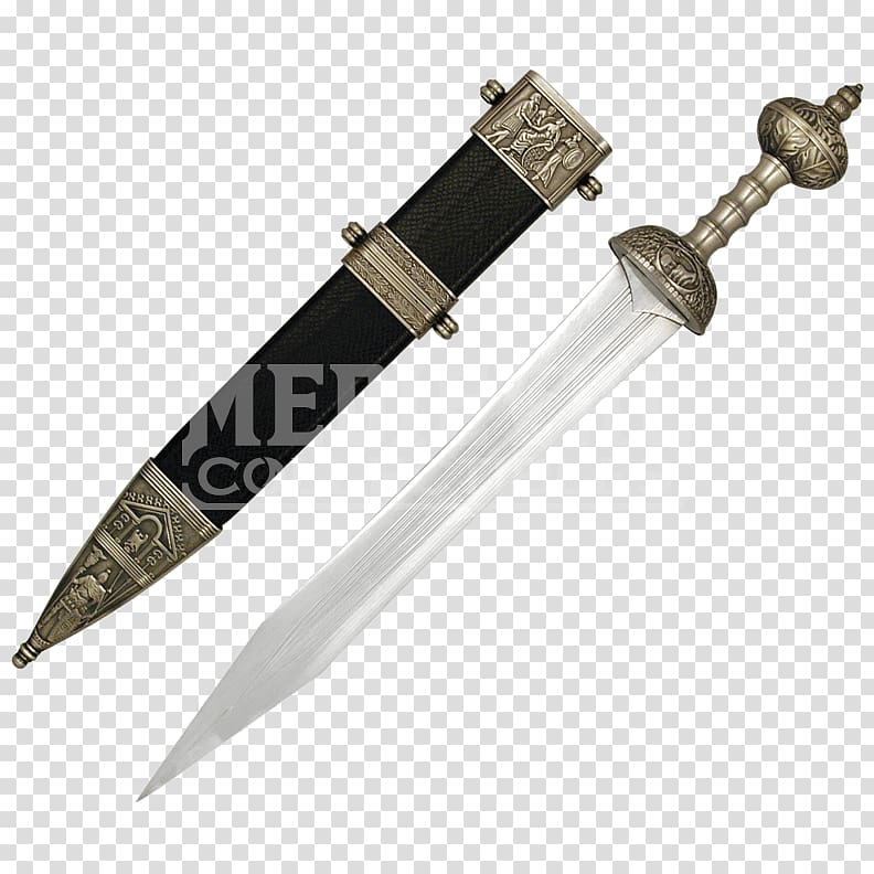 Ancient Rome Gladius Sword Knife Gladiator, Sword transparent background PNG clipart