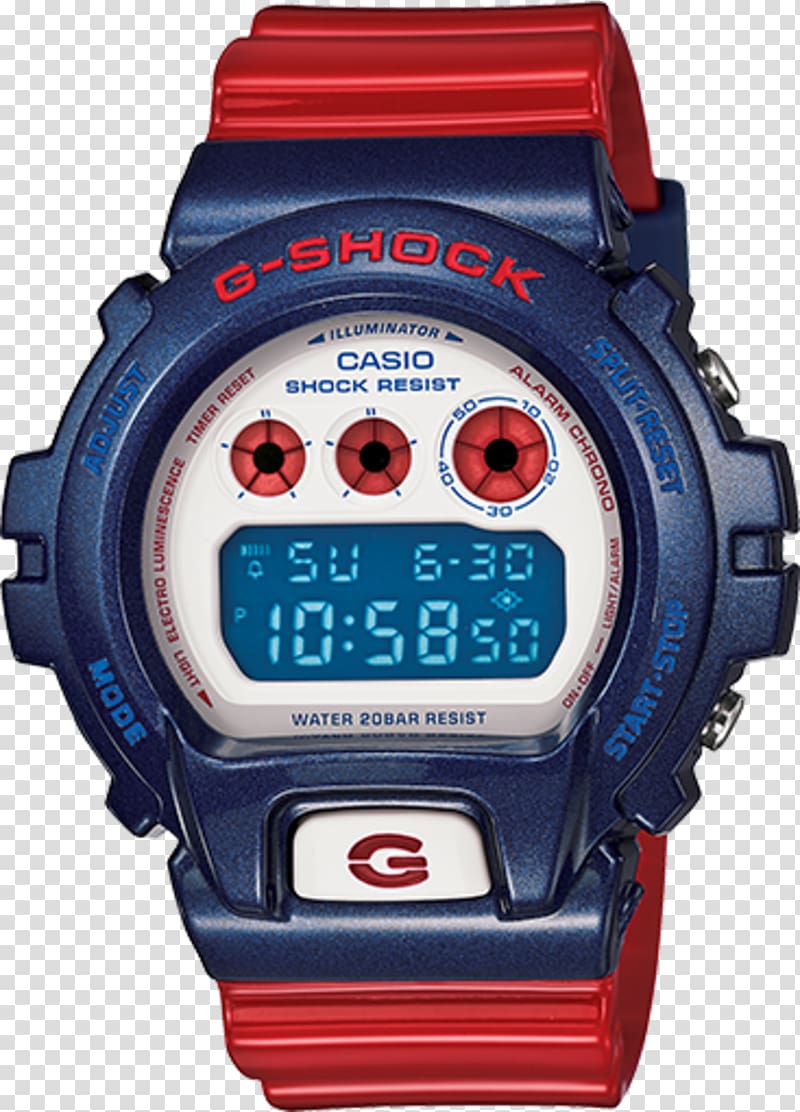 G-Shock Casio Watch Water Resistant mark Red, watch transparent background PNG clipart