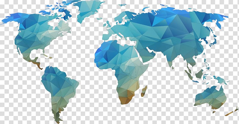 blue world map shape element transparent background PNG clipart
