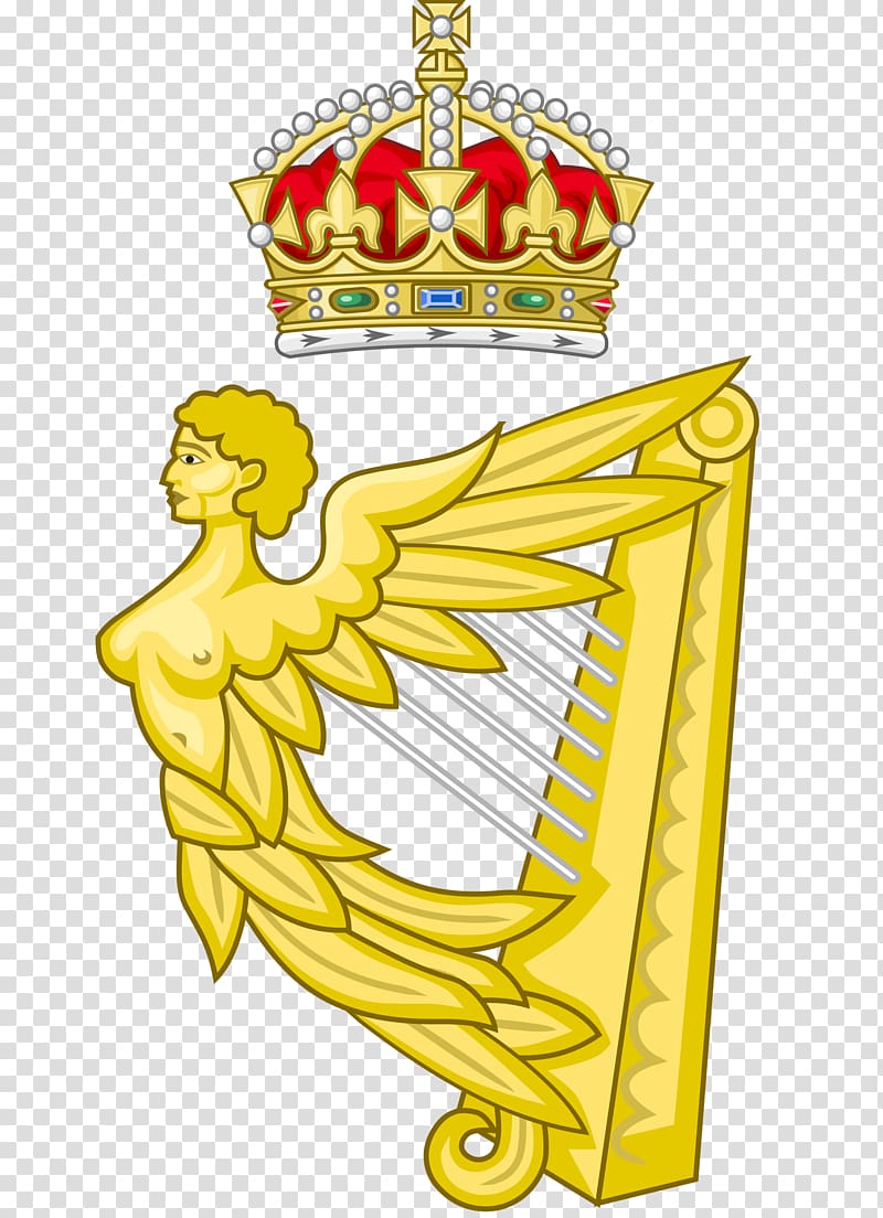 Celtic harp Royal badges of England House of Tudor Rose, irish transparent background PNG clipart