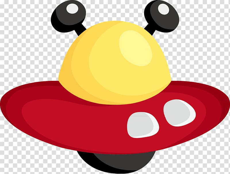 Unidentified flying object Cartoon Flying saucer, Red hat material transparent background PNG clipart