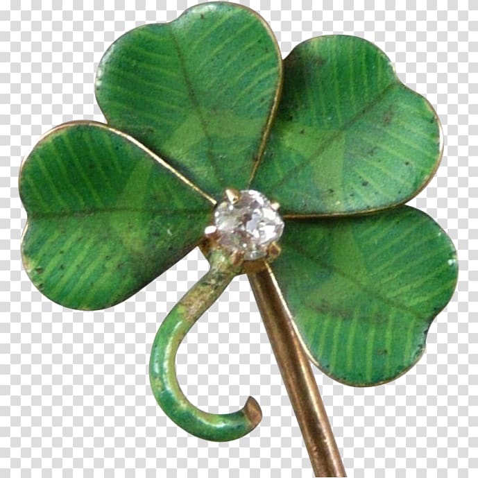 Shamrock Tie pin Four-leaf clover, Pin transparent background PNG clipart