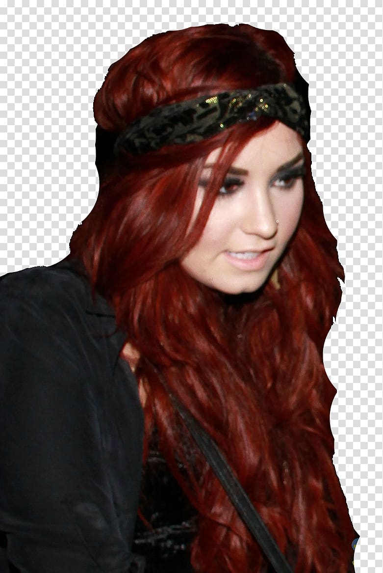 Demi Lovato Red hair Hair coloring Hairstyle Auburn hair, demi lovato transparent background PNG clipart