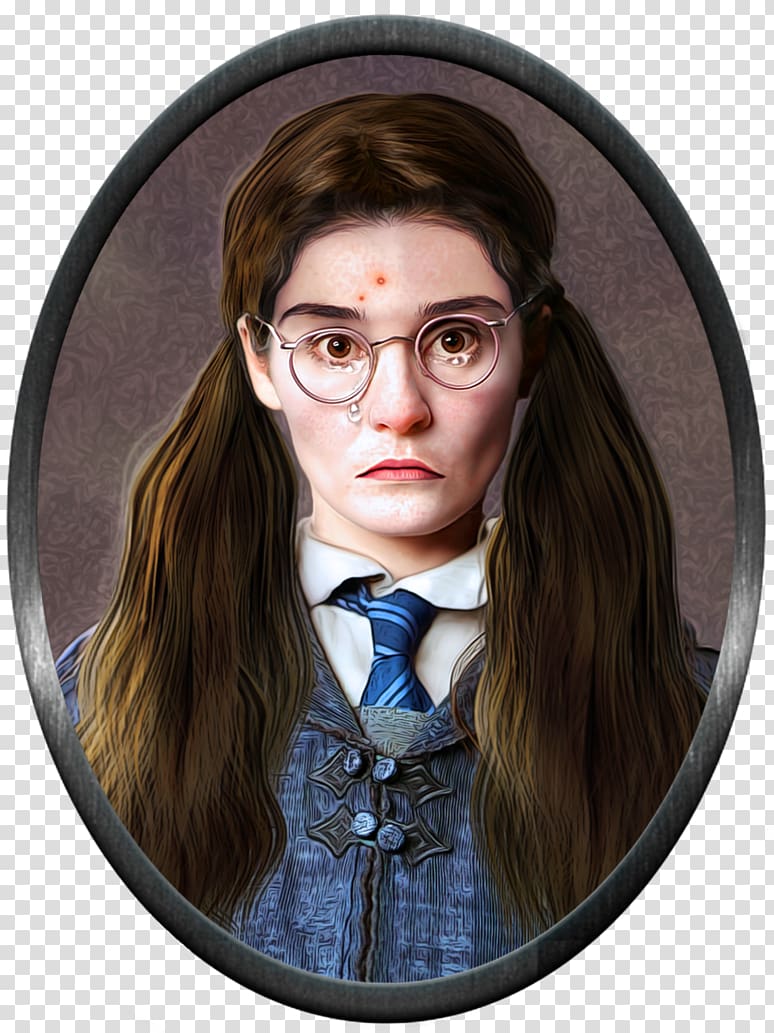 woman wearing eyeglasses portrait illustration, Moaning Myrtle Shirley Henderson Luna Lovegood Cho Chang Harry Potter, harry potter transparent background PNG clipart