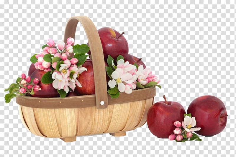 Nowruz Holiday greetings New Year Message, basket of apples transparent background PNG clipart