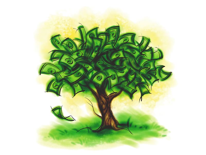Money bag Tree Finance , Of Money transparent background PNG clipart