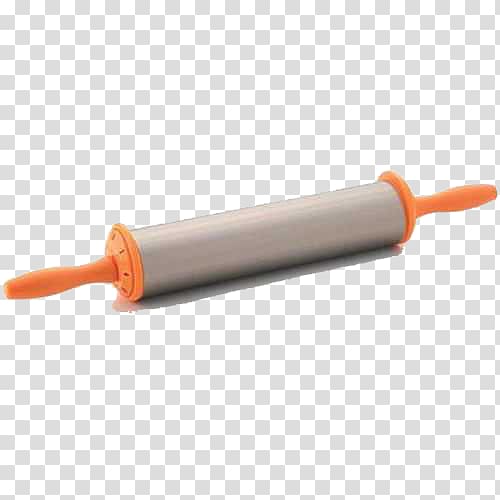 Rolling pin Hand tool Aluminium Cooking, Orange roll transparent background PNG clipart
