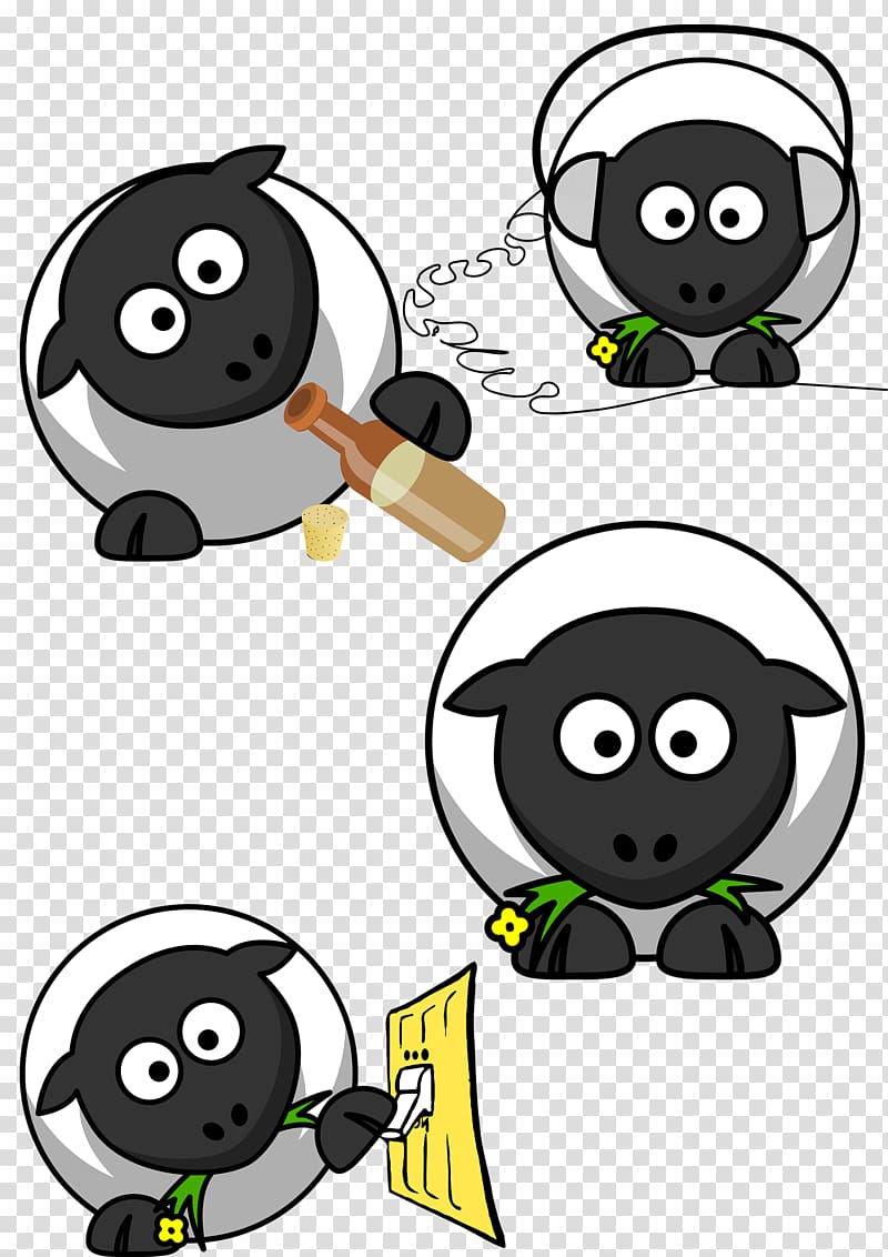 Scottish Blackface Cartoon Paper Sticker, Shaun the Sheep transparent background PNG clipart