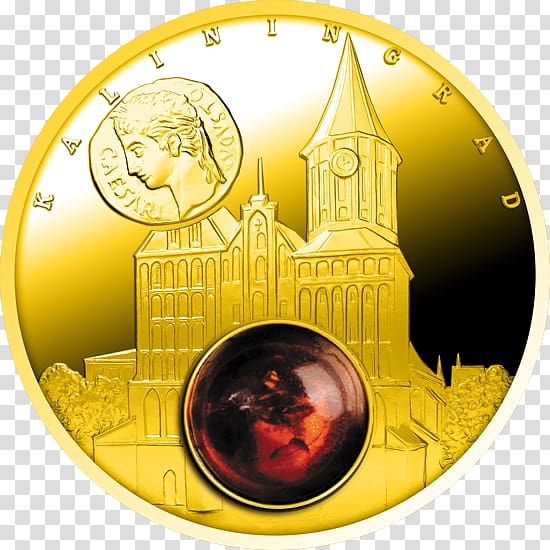 Gold Commemorative coin Amber Road, gold transparent background PNG clipart
