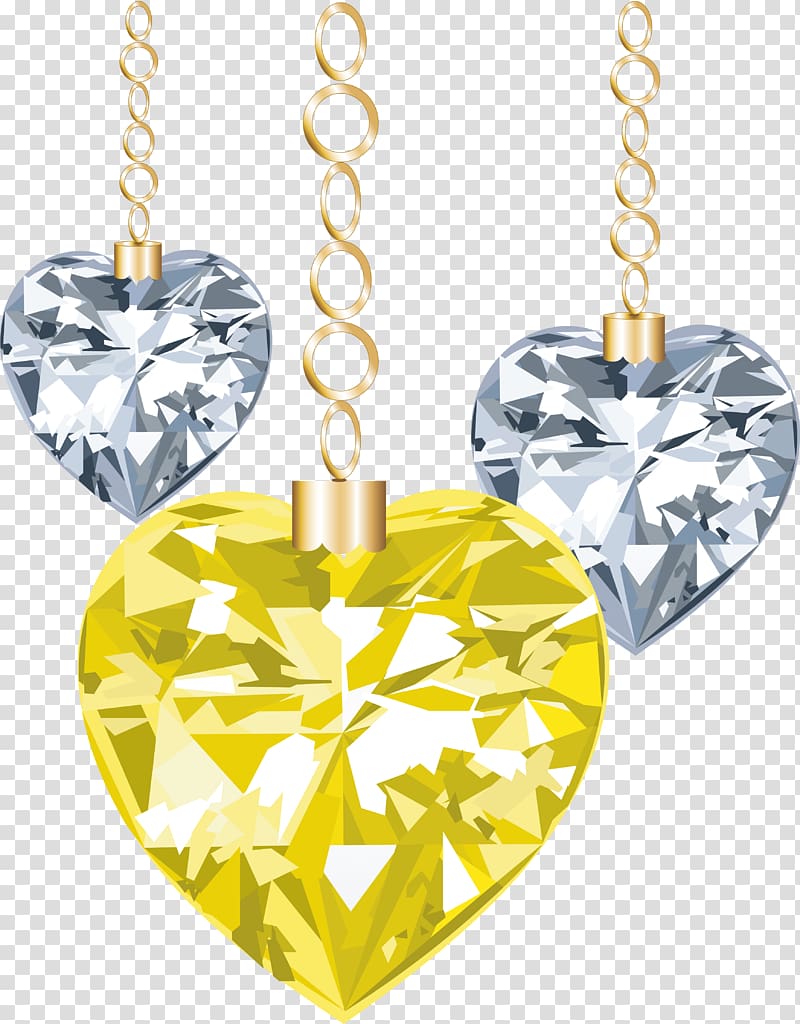 Diamond Crystal, gold heart transparent background PNG clipart