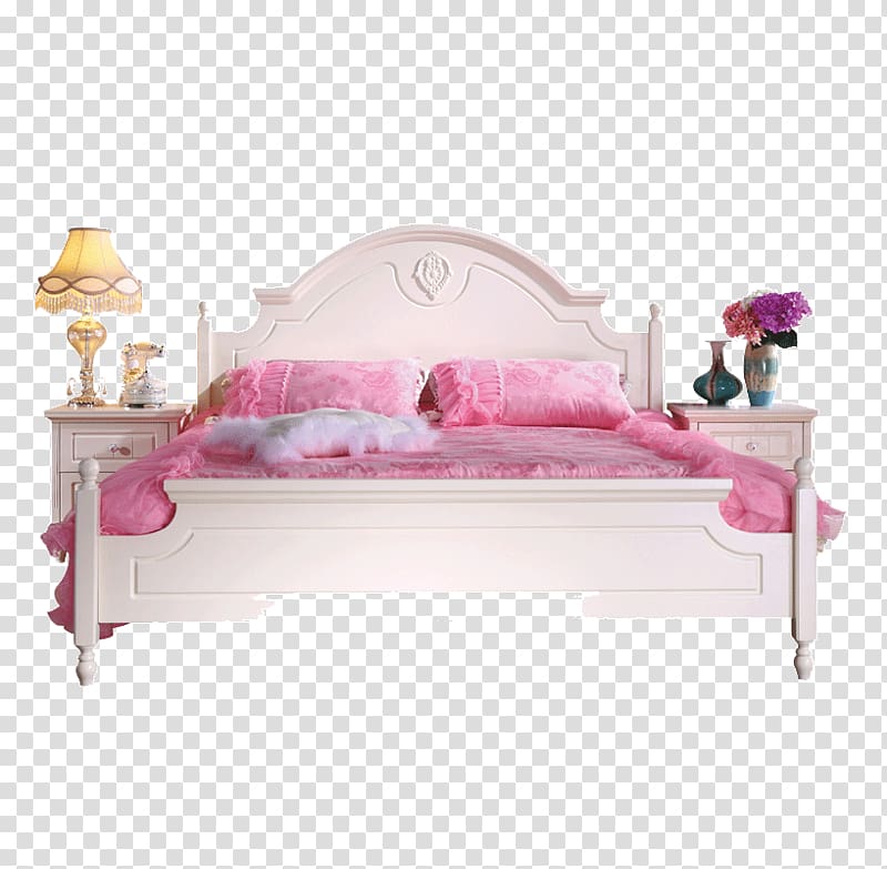 Bed sheet Furniture, Wood bed Double Bed Queen white transparent background PNG clipart
