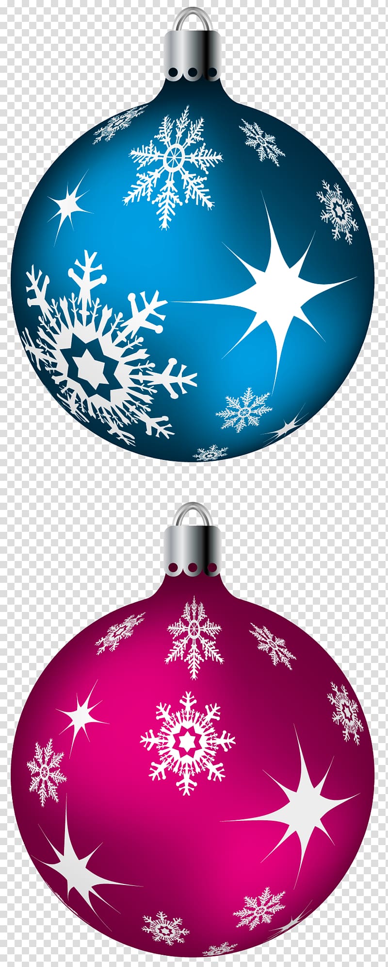 purple and blue snowflakes print baubles, Christmas ornament Christmas decoration Christmas tree , Blue and Pink Christmas Balls transparent background PNG clipart