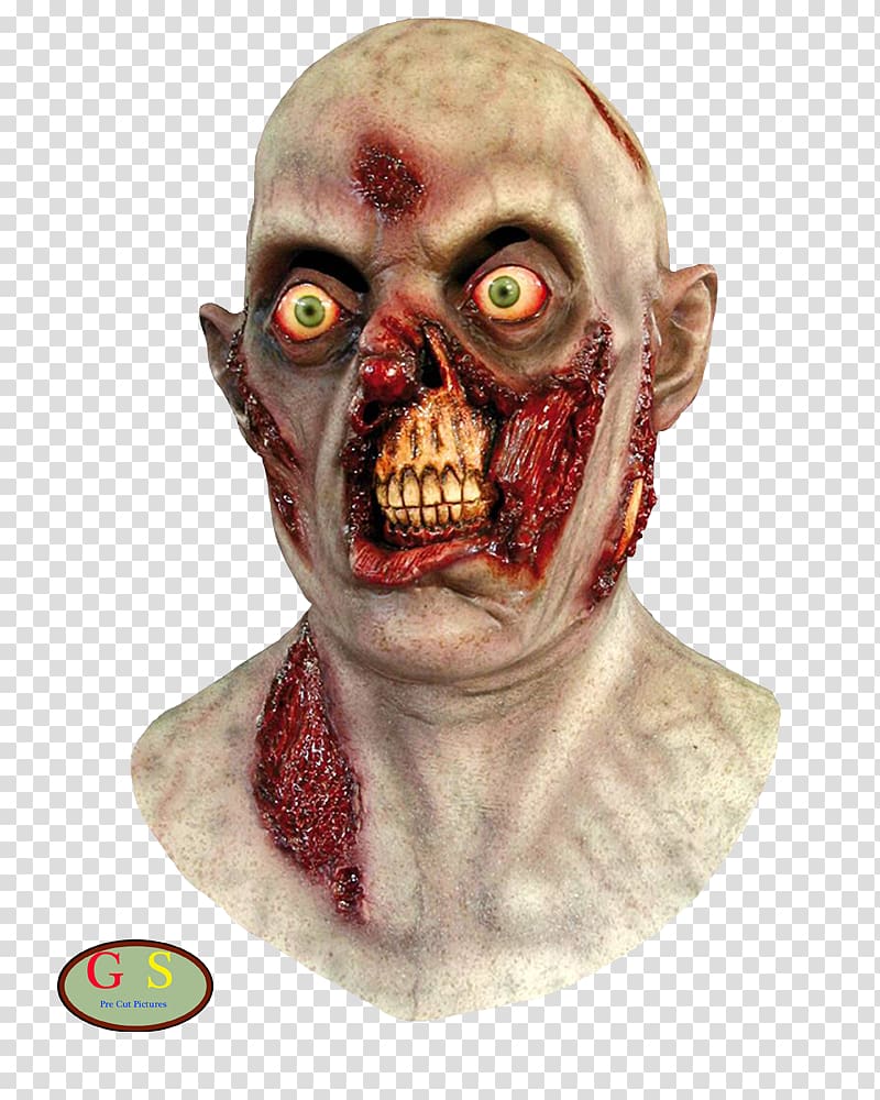 Latex mask Costume party Zombie, mask transparent background PNG clipart