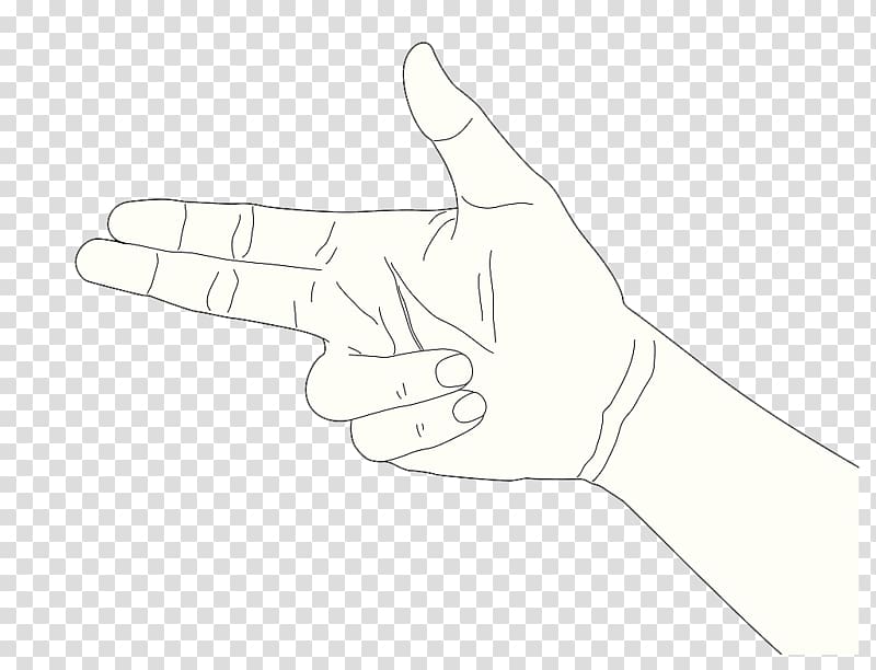 Thumb Black and white Hand model, Simple stroke gesture direction transparent background PNG clipart